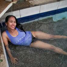 Owen: Joy Soaks Herself in the Pool!  Photos