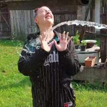 Get Your Snaps: Mona is poured with a bucket on the farm