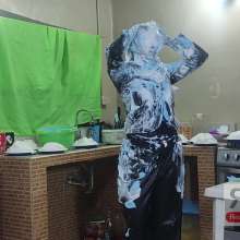 Ready2Wam Studio: Monica Gets A Lots Of Pies And Slime in Leather Outfit