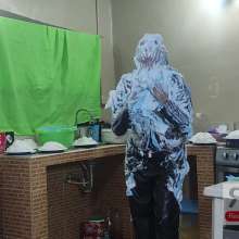Ready2Wam Studio: Monica Gets A Lots Of Pies And Slime in Leather Outfit