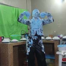 Ready2Wam Studio: Monica Gets A Lots Of Pies And Slime in Leather Outfit