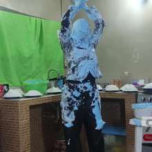 Ready2Wam Studio: Monica Gets A Lots Of Pies And Slime in Leather Outfit