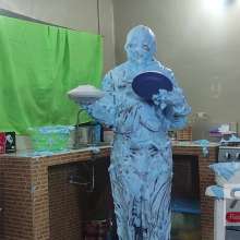 Ready2Wam Studio: Monica Gets A Lots Of Pies And Slime in Leather Outfit