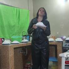 Ready2Wam Studio: Monica Gets A Lots Of Pies And Slime in Leather Outfit