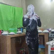 Ready2Wam Studio: Monica Gets A Lots Of Pies And Slime in Leather Outfit