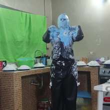 Ready2Wam Studio: Monica Gets A Lots Of Pies And Slime in Leather Outfit