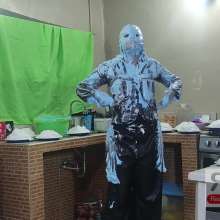 Ready2Wam Studio: Monica Gets A Lots Of Pies And Slime in Leather Outfit