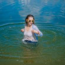 Wet Live Team: Natashka in a Casual Outfit Is Completely Wet and Happy
