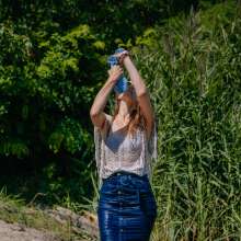 Wet Live Team: Natashka in a Casual Outfit Is Completely Wet and Happy