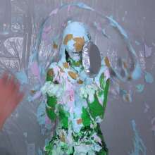 Miss Nicole: Phoebe Is Green Slimed and Pied in Tight Leather Pants