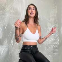 Miss Nicole: Phoebe Is Green Slimed and Pied in Tight Leather Pants