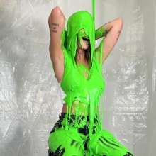 Miss Nicole: Phoebe Is Green Slimed and Pied in Tight Leather Pants