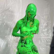 Miss Nicole: Phoebe Is Green Slimed and Pied in Tight Leather Pants
