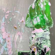 Miss Nicole: Phoebe Is Green Slimed and Pied in Tight Leather Pants