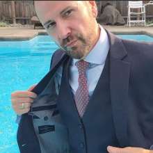 zave66: Pool Play... in Blue 3 Piece Suit