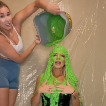 Slimed Models: Scarlett Tricks Former Playmate of the Month Into Saying I Don't Know