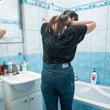 Wet Live Team: Shampoo and Margarita's Wet Jeans. Wetlook Hair and Shampoo