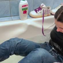 Wet Live Team: Shampoo and Margarita's Wet Jeans. Wetlook Hair and Shampoo