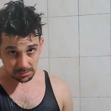 queeruy: Shower in Black Tank Top