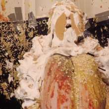 DuckDuckWam: Sitting Submissive Slut Blasted with Mess--Very Gross