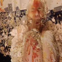 DuckDuckWam: Sitting Submissive Slut Blasted with Mess--Very Gross