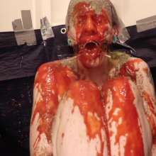 DuckDuckWam: Sitting Submissive Slut Blasted with Mess--Very Gross