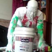 MessyGuys: Valentino, Hot Latino, Submerges His Head in Paint + Naked
