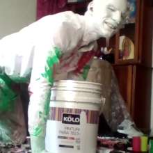 MessyGuys: Valentino, Hot Latino, Submerges His Head in Paint + Naked