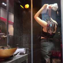 Wet Live Team: Wet in the Shower in a Batman Mask and Shirt, Wetlook Girl