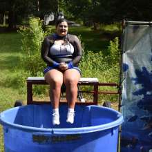 JD and Messy Andi: Cheerleader Dunked!