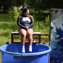 JD and Messy Andi: Cheerleader Dunked!