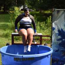 JD and Messy Andi: Cheerleader Dunked!