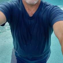 Chuck M: Wet jeans and T-shirt
