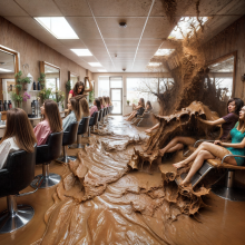 Bobographer: Mudslide--The Movie--scene three--beauty stopped by mud