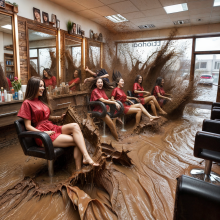 Bobographer: Mudslide--The Movie--scene three--beauty stopped by mud