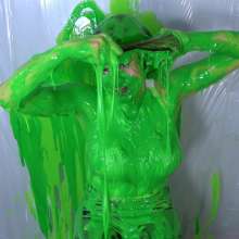 Miss Nicole: Anastasia Maye Slimed in Satin Panties and Leather Pants
