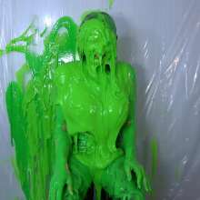 Miss Nicole: Anastasia Maye Slimed in Satin Panties and Leather Pants