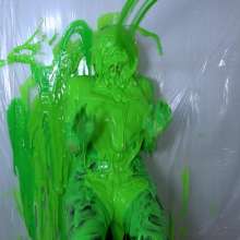 Miss Nicole: Anastasia Maye Slimed in Satin Panties and Leather Pants
