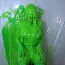 Miss Nicole: Anastasia Maye Slimed in Satin Panties and Leather Pants