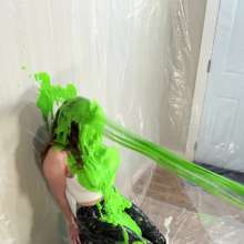 Miss Nicole: Anastasia Maye Slimed in Satin Panties and Leather Pants