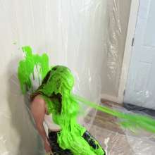 Miss Nicole: Anastasia Maye Slimed in Satin Panties and Leather Pants