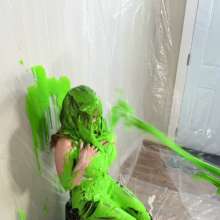 Miss Nicole: Anastasia Maye Slimed in Satin Panties and Leather Pants