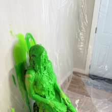 Miss Nicole: Anastasia Maye Slimed in Satin Panties and Leather Pants
