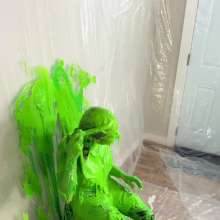Miss Nicole: Anastasia Maye Slimed in Satin Panties and Leather Pants