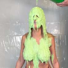 Slimed Models: Ashley Gets Slimed for the First Time, Topless!