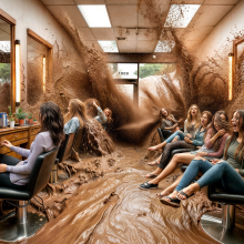 Bobographer: Mudslide--The Movie--scene three--beauty stopped by mud
