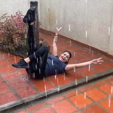 Wam Bagheera Studio: Bagheera Gets Soaked in The Rain in Gym Clothes
