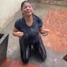Wam Bagheera Studio: Bagheera Gets Soaked in The Rain in Gym Clothes