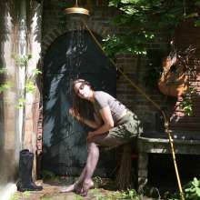 WetPlace: Beautiful Eileen Green Skirt In The Outside Shower