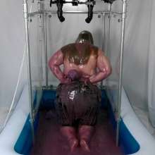 CheekyLuna: CheekyLuna's Gunged In Black And Yellow Zippy Swimsuit